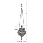 Antique Silver Moroccan Lantern Hanging Pendant Light