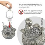 Antique Silver Moroccan Lantern Hanging Pendant Light