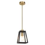 Black and Brass Adjustable Hanging Lantern Light