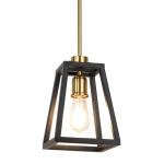 Black and Brass Adjustable Hanging Lantern Light