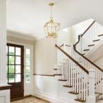 Modern 4-Light Brushed Gold Lantern Chandelier