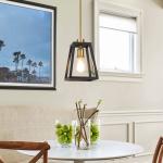 Black and Brass Adjustable Hanging Lantern Light