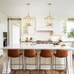 Modern 4-Light Brushed Gold Lantern Chandelier