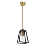 Black and Brass Adjustable Hanging Lantern Light