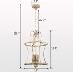 Distressed White 4-Light French Country Lantern