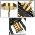 Black and Brass Adjustable Hanging Lantern Light