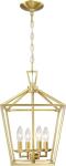 Gold 4-Light Lantern Chandelier for Modern Interiors