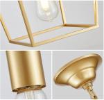 Gold Iron Cage Lantern Pendant Light with Bulb