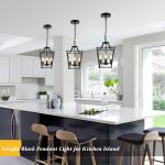Black Adjustable 3-Light Farmhouse Lantern Pendant