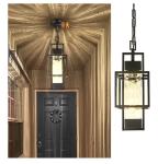 15" Modern Black Hanging Indoor/Outdoor Lantern