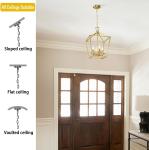 Gold 4-Light Lantern Chandelier for Modern Interiors