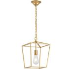 Gold Iron Cage Lantern Pendant Light with Bulb