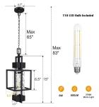 15" Modern Black Hanging Indoor/Outdoor Lantern