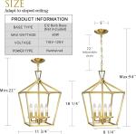 Gold 4-Light Lantern Chandelier for Modern Interiors