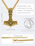 18K Gold Plated Mjolnir Pendant Necklace for Men