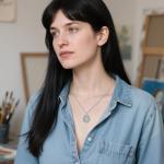 Viking Compass Valknut Necklace with Abalone Shell