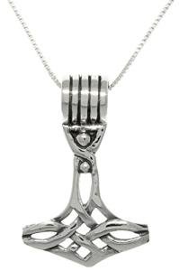 Thor's Hammer Viking Celtic Pendant Necklace 18