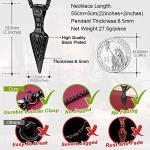 Viking Spear Head Pendant Necklace with Valknut Charm