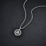 Viking Valknut Necklace in Sterling Silver