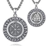 Viking Necklace with Helm of Awe and Vegvísir