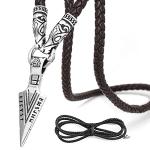 Odin's Gungnir Spear Head Necklace with Wolf Head