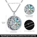 Viking Compass Valknut Necklace with Abalone Shell