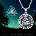 Viking Valknut Necklace in Sterling Silver