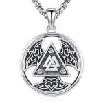 Valknut Pendant Necklace in Sterling Silver