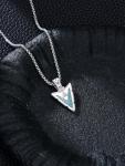 Turquoise Arrowhead Valknut Necklace in Silver