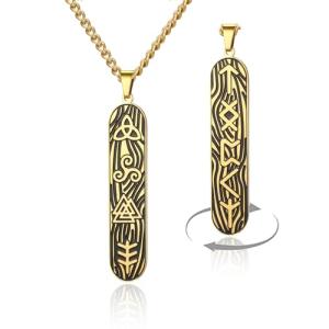 VASSAGO Viking Pendant Necklace with Norse Runes