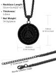 Men's Viking Necklace with Valknut and Dragon Pendant