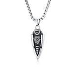 Odin's Spear Valknut Gungnir Necklace in Silver