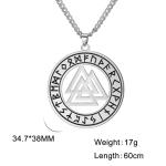 Viking Valknut Necklace for Men in Stainless Steel