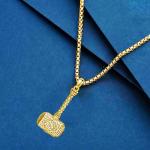 Gold Plated Thor's Hammer Necklace for Ashes