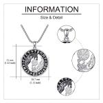 Viking Wolf Pendant Necklace in Sterling Silver