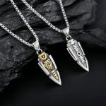 Odin's Spear Valknut Gungnir Necklace in Silver