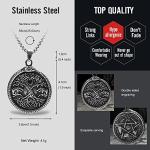 Viking Valknut Yggdrasil Wolf Pendant Necklace