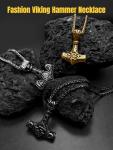18K Gold Plated Mjolnir Pendant Necklace for Men