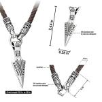Odin's Gungnir Spear Head Necklace with Wolf Head