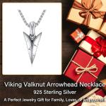 Sterling Silver Viking Arrowhead Necklace for Men