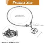 Viking Wolf Head Necklace with Valknut Pendant