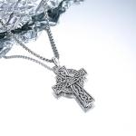 Sterling Silver Viking Celtic Cross Necklace