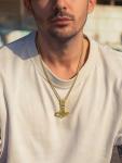 18K Gold Plated Mjolnir Pendant Necklace for Men