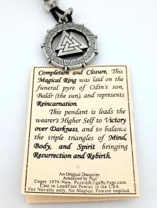 Valknut Viking Pendant Necklace - Two-Sided Amulet