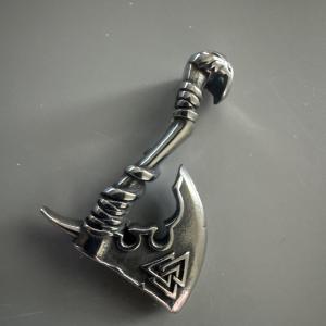 Viking Valknut Axe Pendant Necklace for Men