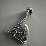 Viking Valknut Axe Pendant Necklace for Men