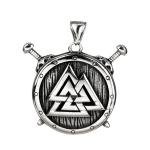 Viking Valknut Shield Pendant Necklace for Men