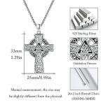 Sterling Silver Viking Celtic Cross Necklace