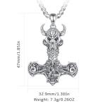 Norse Mjolnir Thor's Hammer Pendant Necklace