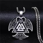 Viking Silver Valknut Triangle Necklace